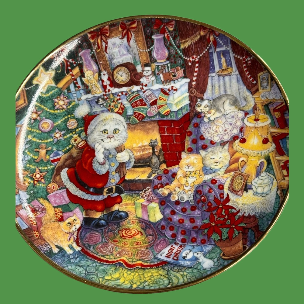 Not a Creature was Purring limited edition, porcelain collectible plate